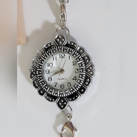 Vintage style watch charm bracelet with 4 charms. UNIQUE!!  925 - Picture 3 of 6